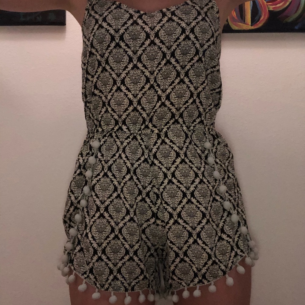 Women’s black and white romper